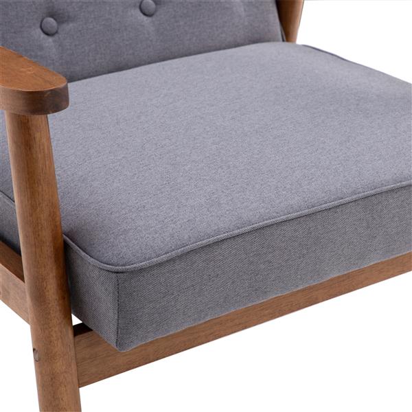 A款复古的现代木质 单人沙发椅，灰色布料（75x69x84CM）-13