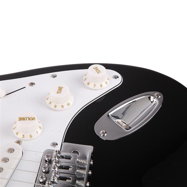 ST玫瑰木指板电吉他(黑白色)+包+背带+拨片+摇把+连接线+扳手工具-10