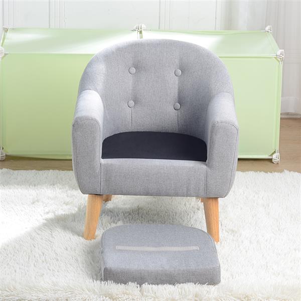 【BF】儿童单人沙发带沙发垫可拆洗 美标麻布 08灰色-8