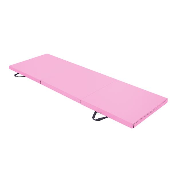 【SKS】6'*2'*2" 三折体操瑜伽垫带手提粘扣 粉色-42