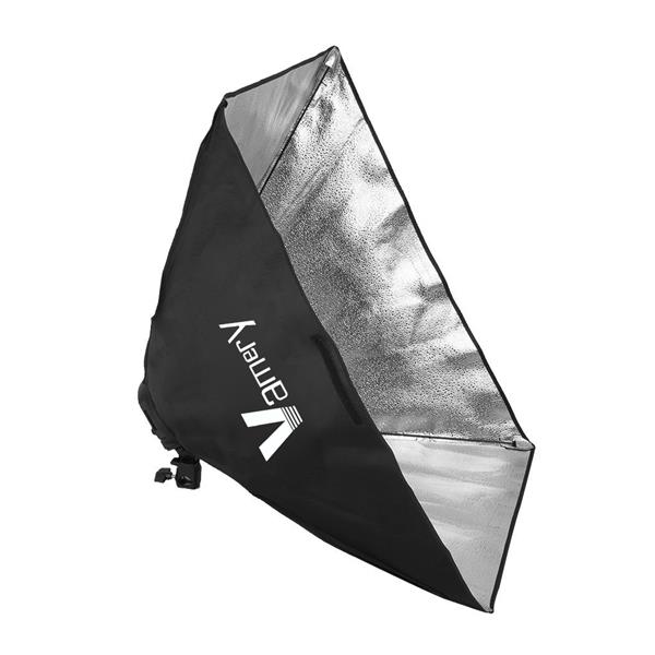 [英规]Vamery 220V 45W 白伞+黑银伞+柔光箱+背景布支架4灯套装-6