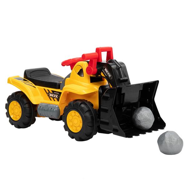 儿童推土机   玩具车 不带动力 + 两粒塑胶仿真石头、一顶帽子-23