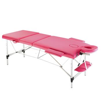 【KH】3折 铝管折叠SPA美体美容床 便携按摩床 床宽60 粉色