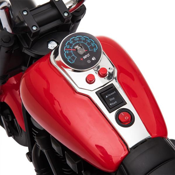 【WH】儿童电动摩托车 带辅助轮 单驱动 红色-6