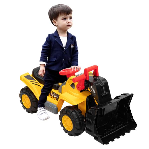 儿童推土机   玩具车 不带动力 + 两粒塑胶仿真石头、一顶帽子-2