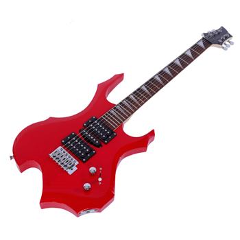 火焰电吉他(红色)+包+背带+拨片+摇把+连接线+扳手工具