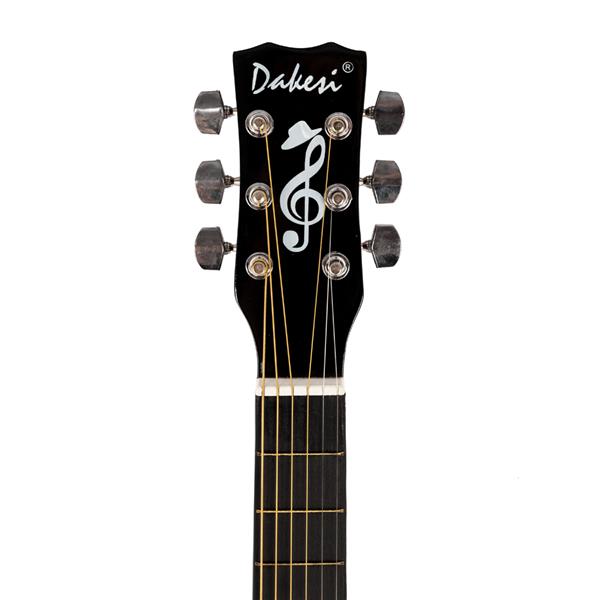 椴木吉他DK-38C纯黑色+包+背带+拨片+液晶调音器+护板+琴弦一套-2