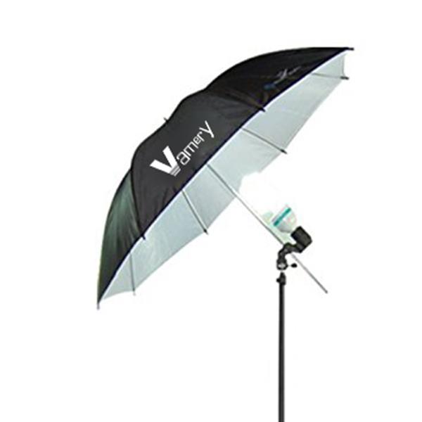 [英规]Vamery 220V 45W 白伞+黑银伞+柔光箱+背景布支架4灯套装-9