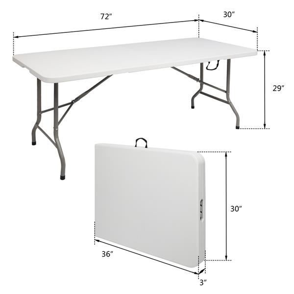6ft 塑料 可折叠 长方形 桌椅套装（桌椅可单独售卖）-4
