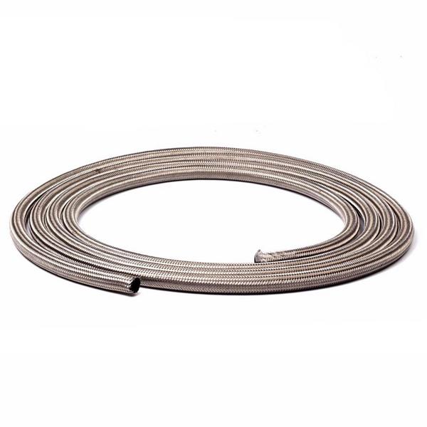6AN 15ft Universal Stainless Steel Nylon Braided Fuel Hose Silver-8