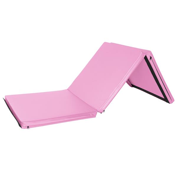 【SKS】6'*2'*2" 三折体操瑜伽垫带手提粘扣 粉色-8