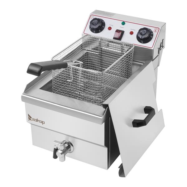 【升级2】美规  EH101V  8.5QT/8L 总容量12.5QT/11.8L 不锈钢水龙头单缸电炸锅 1700W  MAX（8L大炸蓝/大手柄）-12