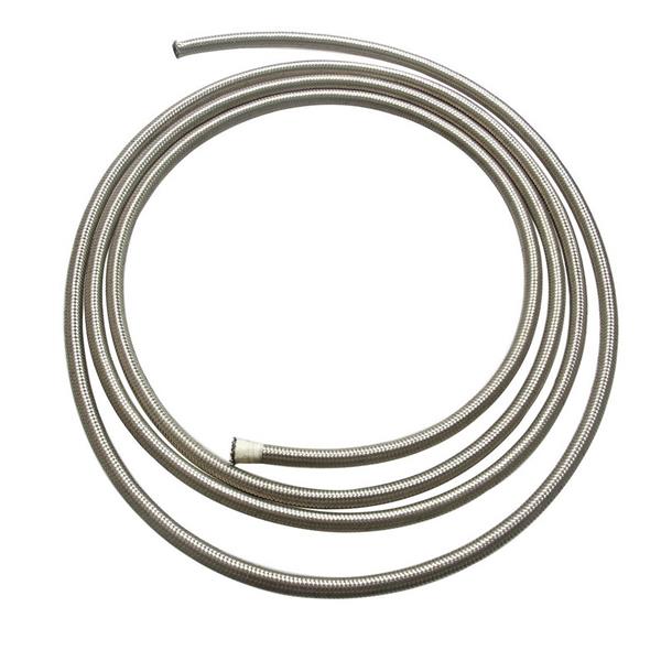 6AN 15ft Universal Stainless Steel Nylon Braided Fuel Hose Silver-6