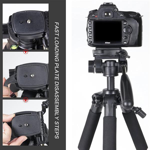ZOMEI Q111 55寸专业铝合金相机三脚架摄像机支架用于数码单反相机佳能尼康Sony  蓝色-6