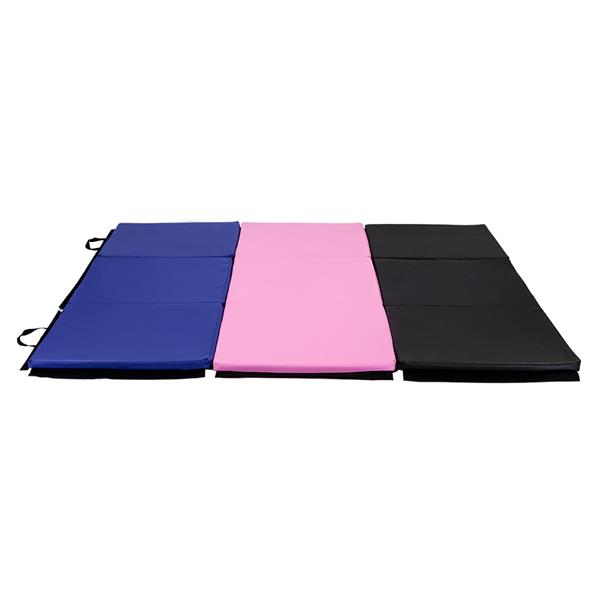 【HMJS】55"x24"x1.2" 三折体操瑜伽垫带手提粘扣 蓝色-14