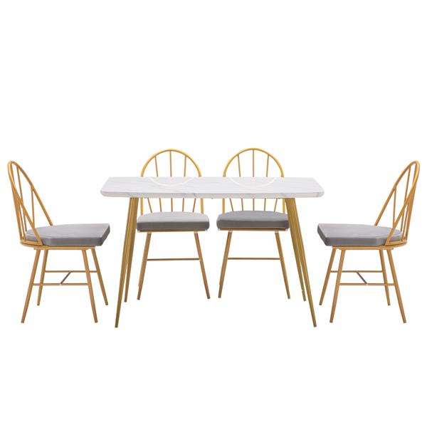 白色大理石系列 弧形圆边餐桌 【120x74x76cm】-13