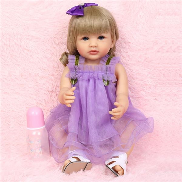 【KRT】全胶仿真娃娃：22英寸 紫色蕾丝裙-25