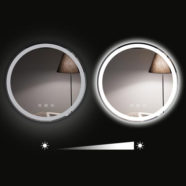 圆形触摸LED浴室镜 三色调光、调亮度-20'-5