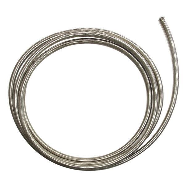 6AN 15ft Universal Stainless Steel Nylon Braided Fuel Hose Silver-5