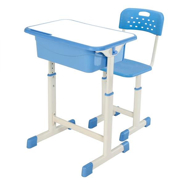 可调升降学生桌椅 套装 蓝色 【60x40x(63-75)cm】-1