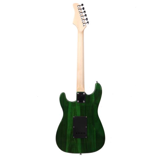 ST黑护板电吉他(绿色)+音响+包+背带+拨片+摇把+连接线+扳手工具-3