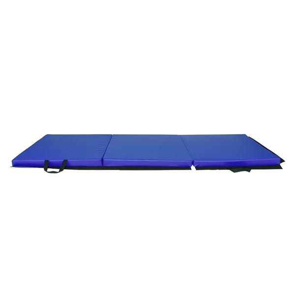 【HMJS】55"x24"x1.2" 三折体操瑜伽垫带手提粘扣 蓝色-1