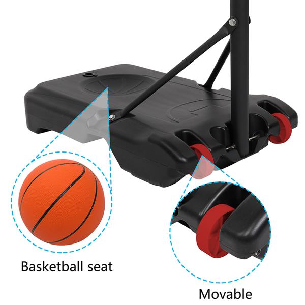 【LX】LX-B03S 便携式可移动青少年PVC透明板 室内外篮球架（篮筐调节高度1.2m-2.1m） 最大适用7#球-32