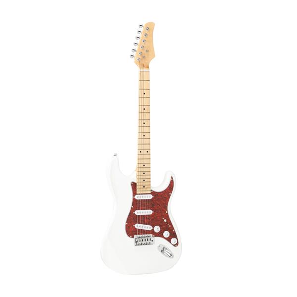 ST3单珍珠护板电吉他(白色)+包+背带+拨片+摇把+连接线+扳手工具-12