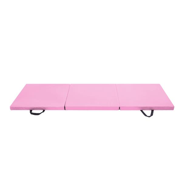【SKS】6'*2'*2" 三折体操瑜伽垫带手提粘扣 粉色-38