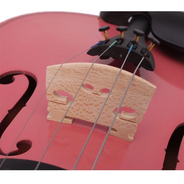 1/2 粉色小提琴+盒+弓子+松香-11