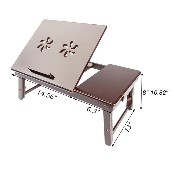 53cm 双花可调节电脑桌 咖啡色-10