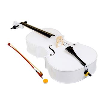 4/4 白色大提琴+盒+弓子+松香