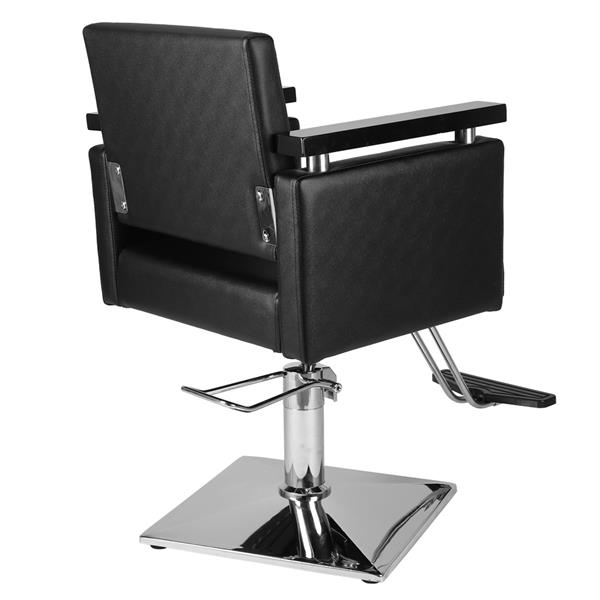 PVC皮革 木制扶手 镀铬钢底座 方形底座 150kg 黑色 HZ8803 理发椅-9