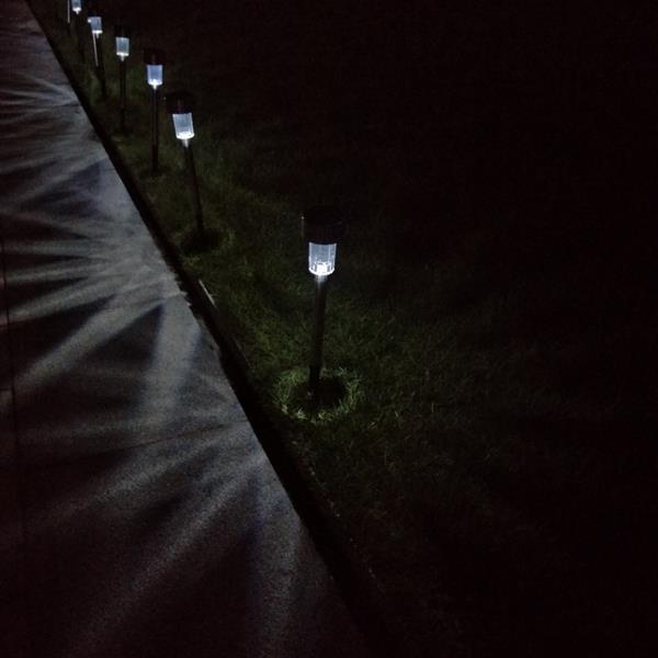 10PC  花园草坪灯 小管灯 太阳能小管不锈钢高亮白光灯-5