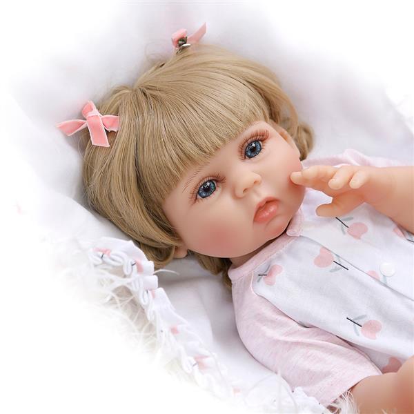 【KRT】全胶仿真娃娃：18英寸 粉白小花睡衣婴儿-30