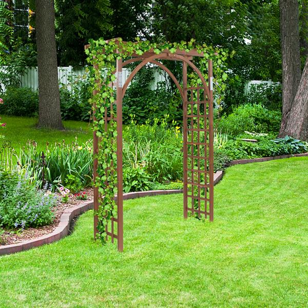 Bellissimo arco da giardino pratico marrone scuro per la decorazione dell' arco di nozze supporto per