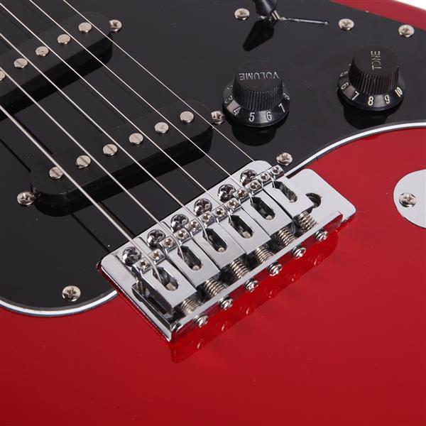 ST黑护板电吉他(红色)+音响+包+背带+拨片+摇把+连接线+扳手工具-12