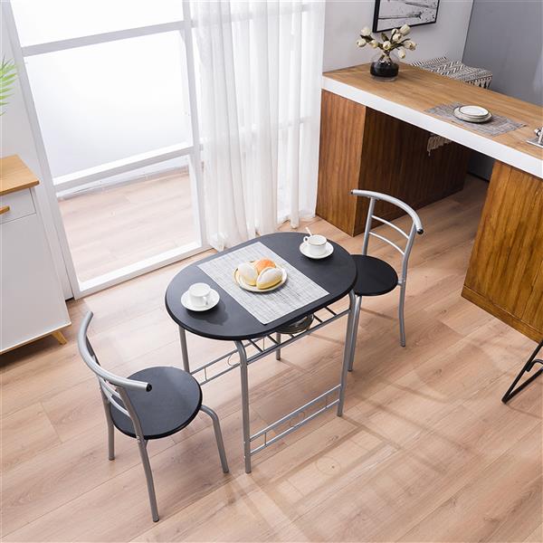 【旧编码：03073579】黑色PVC早餐桌 （一桌两椅）【80x53x76cm】-47