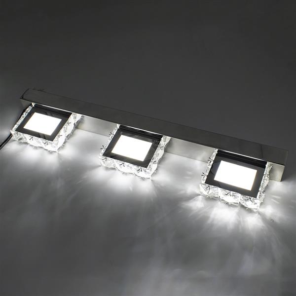 9W 三灯 水晶表面浴室卧室灯 白光 银色 ZC001208-18