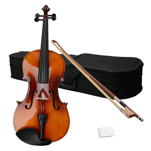 15英寸 复古色中提琴+盒+琴弓+松香-1