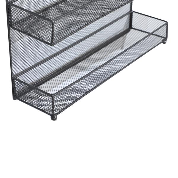 四层网状可拆壁挂调味料架青铜色-9