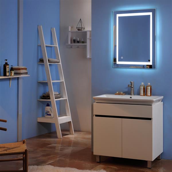 【方形】触摸LED浴室镜-内置灯带-40*24"-4