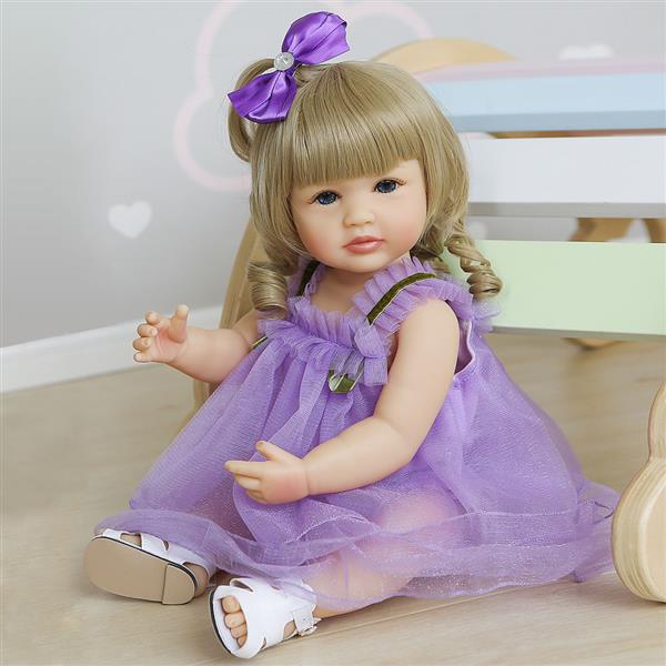 【KRT】全胶仿真娃娃：22英寸 紫色蕾丝裙-3