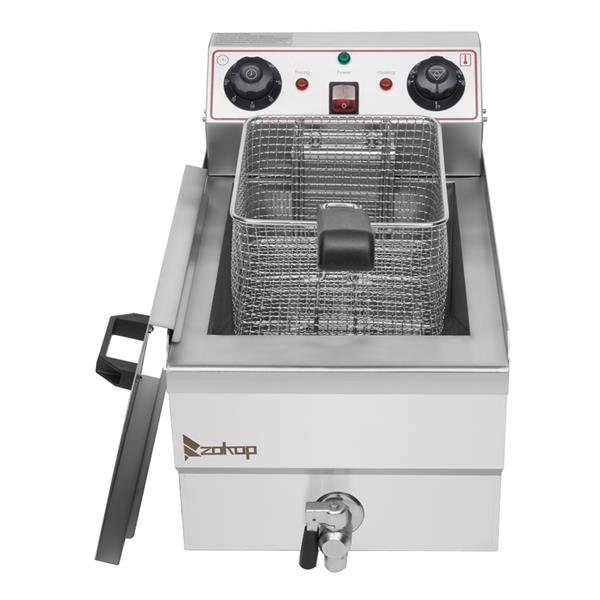 【升级2】美规  EH101V  8.5QT/8L 总容量12.5QT/11.8L 不锈钢水龙头单缸电炸锅 1700W  MAX（8L大炸蓝/大手柄）-4