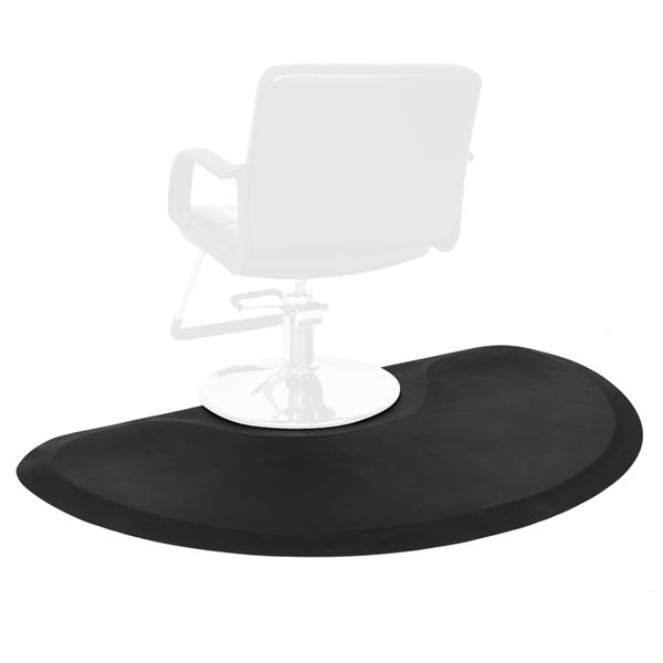 【MYD】发廊理发铺椅美发沙龙抗疲劳地板垫 3′x5′x1/2"半圆形 黑色-5