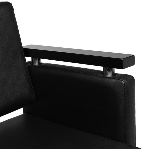 PVC皮革 木制扶手 镀铬钢底座 方形底座 150kg 黑色 HZ8803 理发椅-21