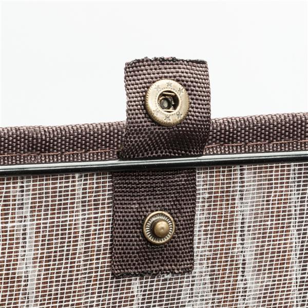 单格折叠脏衣篮含盖子（竹质）-深棕色-9