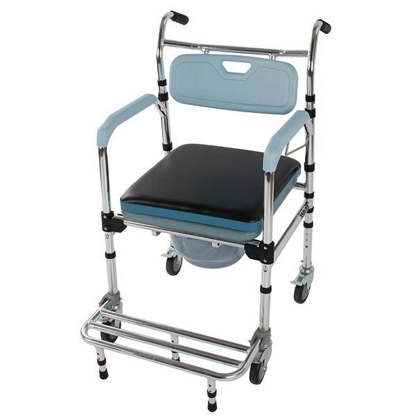 四合一多功能铝合金便盆老人坐便椅孕妇座便器可折叠洗澡椅残疾人马桶椅轮椅-CST-2069-9