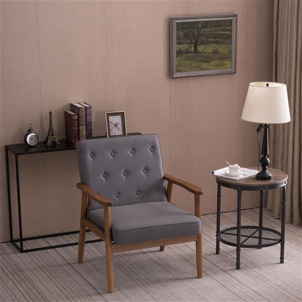 A款复古的现代木质 单人沙发椅，灰色布料（75x69x84CM）-29