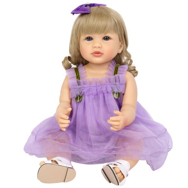 【KRT】全胶仿真娃娃：22英寸 紫色蕾丝裙-1